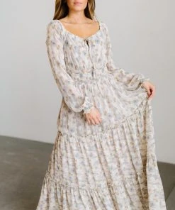 BB Custom Dresses Eden Smocked Maxi Dress | Purple Watercolor