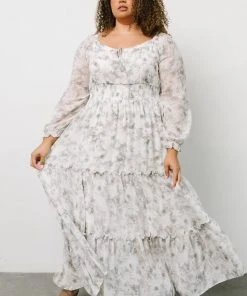 BB Custom Eden Smocked Maxi Dress | Slate Print