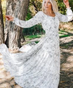 BB Custom Eden Smocked Maxi Dress | Slate Print