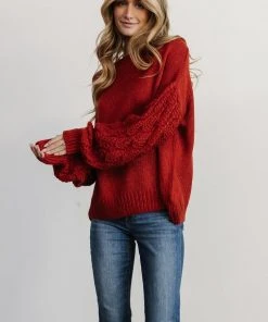 HAY Tops Edna Knit Sweater | Rust