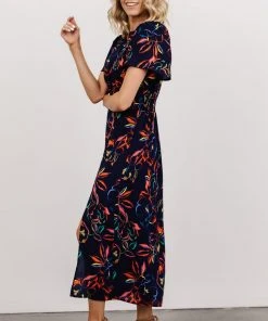 SL Eleanor Midi Dress | Retro Navy Floral