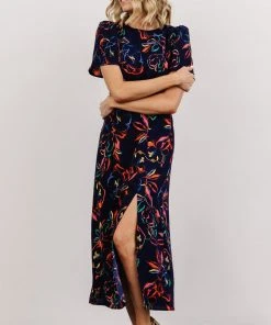 SL Eleanor Midi Dress | Retro Navy Floral