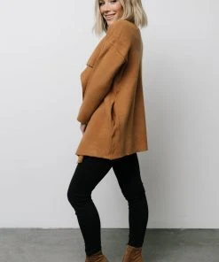 IL Ellison Lapel Cardigan | Camel Tops