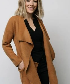 IL Ellison Lapel Cardigan | Camel Tops