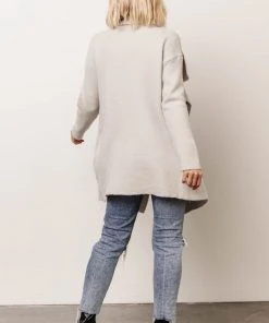 IL Ellison Lapel Cardigan | Light Gray Tops