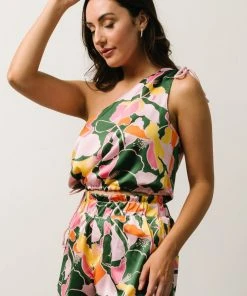 SL Vacation Emilia Paper Bag Shorts | Pink + Green Floral 3 SL Vacation Emilia Paper Bag Shorts | Pink + Green Floral