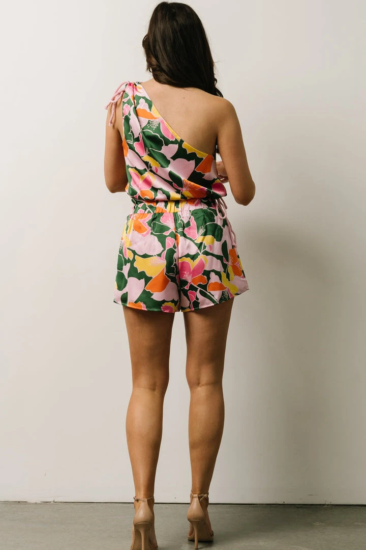 SL Vacation Emilia Paper Bag Shorts | Pink + Green Floral SL Vacation Emilia Paper Bag Shorts | Pink + Green Floral