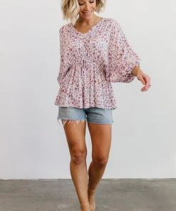 HAY Erica Boho Top | Dusty Purple Floral