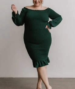 BB Custom Esther Smocked Midi Dress | Green