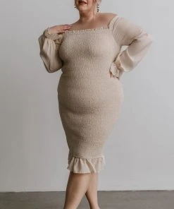 BB Custom Esther Smocked Midi Dress | Ivory Dresses