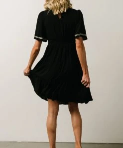 IL Evania Embroidered Mini Dress | Black