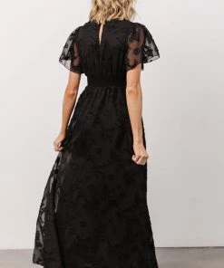 RR Evelyn Smocked Maxi Dress | Black