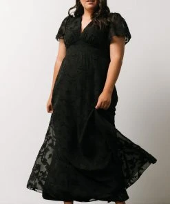 RR Evelyn Smocked Maxi Dress | Black