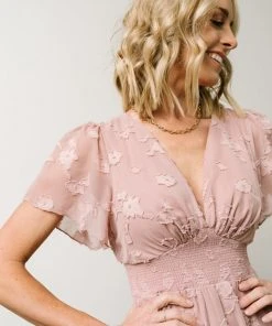 RR Dresses Evelyn Smocked Maxi Dress | Blush