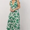 DD Dresses Everlee Tie Tank Maxi Dress | White + Green Floral