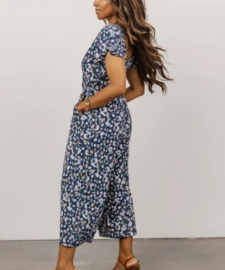 GIL Evie V Neck Jumpsuit | Navy Multi Floral