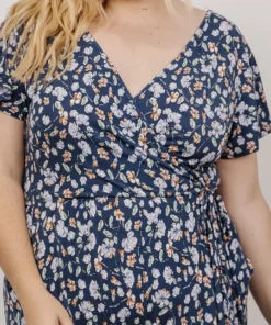 GIL Evie V Neck Jumpsuit | Navy Multi Floral