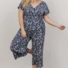GIL Evie V Neck Jumpsuit | Navy Multi Floral