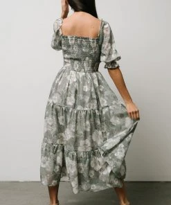 BB Custom Dresses Fabian Jacquard Midi Dress | Dusty Sage