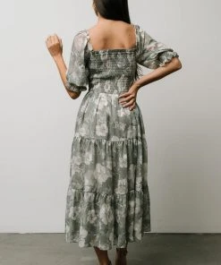 BB Custom Dresses Fabian Jacquard Midi Dress | Dusty Sage