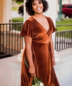 Baltic Born Fabric Swatch - Andi Ribbed Velvet | Copper