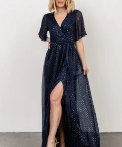 Baltic Born Fabric Swatches Fabric Swatch - Grace Sparkle | Navy