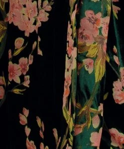 Baltic Born Fabric Swatch - Uma Velvet | Green Floral Fabric Swatches