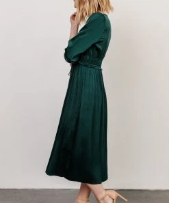 POL Dresses Gabriella Satin Midi Dress | Dark Green 10 POL Dresses Gabriella Satin Midi Dress | Dark Green