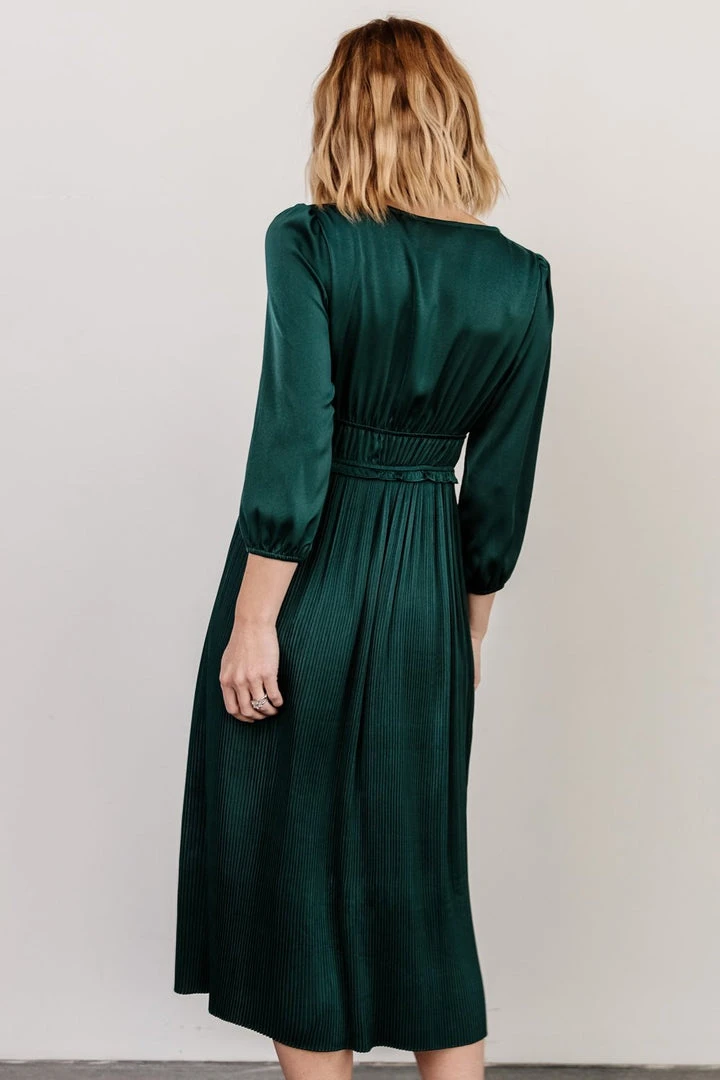 POL Dresses Gabriella Satin Midi Dress | Dark Green 5 POL Dresses Gabriella Satin Midi Dress | Dark Green
