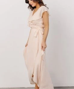 Soi Gaia Tulip Wrap Dress | Light Peach