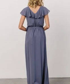 Soi Gaia Tulip Wrap Dress | Slate Blue