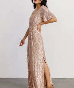 BB Custom Gatsby Sequin Gown | Rose Gold Dresses