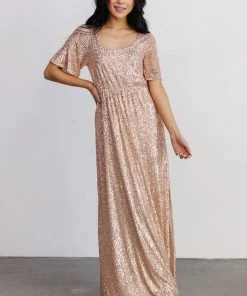 BB Custom Gatsby Sequin Gown | Rose Gold Dresses