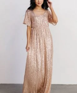 BB Custom Gatsby Sequin Gown | Rose Gold Dresses