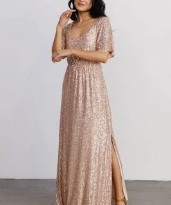 BB Custom Gatsby Sequin Gown | Rose Gold Dresses
