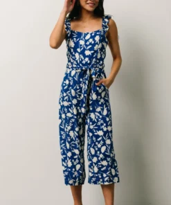 SL Gemma Jumpsuit | Royal Blue Floral Vacation
