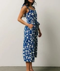 SL Gemma Jumpsuit | Royal Blue Floral Vacation