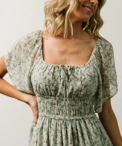 IL Gentry Midi Dress | Light Sage Floral