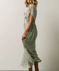 IL Gentry Midi Dress | Light Sage Floral