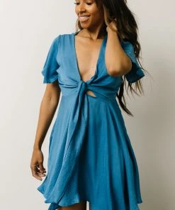 DD Dresses Gina Peek-a-Boo Mini Dress | French Blue