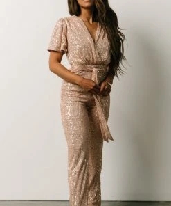 RR Shop By Style Glasgow Sequin Jumpsuit | Champagne