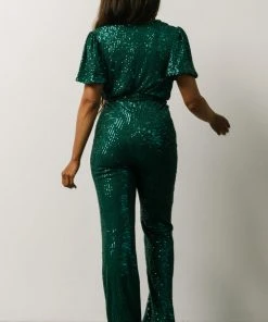 RR Glasgow Sequin Jumpsuit | Emerald