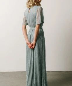 BB Custom Dresses Grace Sparkle Gown | Dusty Blue