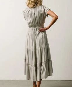 IL Greer Pintucked Midi Dress | Slate Gray Dresses