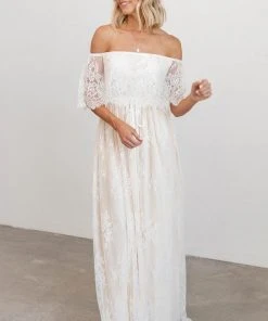 BB Custom Guinevere Lace Maxi Dress | Off White Dresses