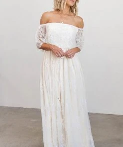 BB Custom Guinevere Lace Maxi Dress | Off White Dresses