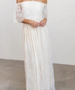BB Custom Guinevere Lace Maxi Dress | Off White Dresses