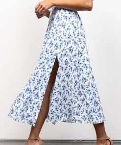 FT Gwen Smocked Midi Dress | Blue Floral Dresses