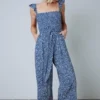 AK Hadley Smocked Jumpsuit | Navy