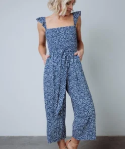 AK Hadley Smocked Jumpsuit | Navy